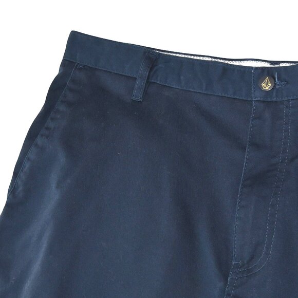 Volcom Navy Chino Shorts Size 40 Skatecore Casual Coastal Prep - Picture 3 of 8